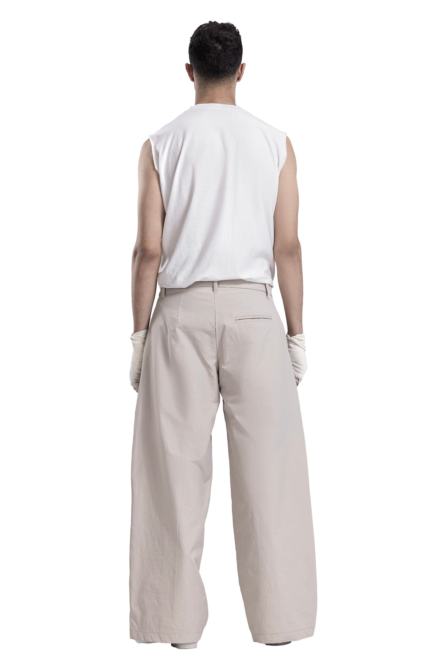 Beige Pipe Pants